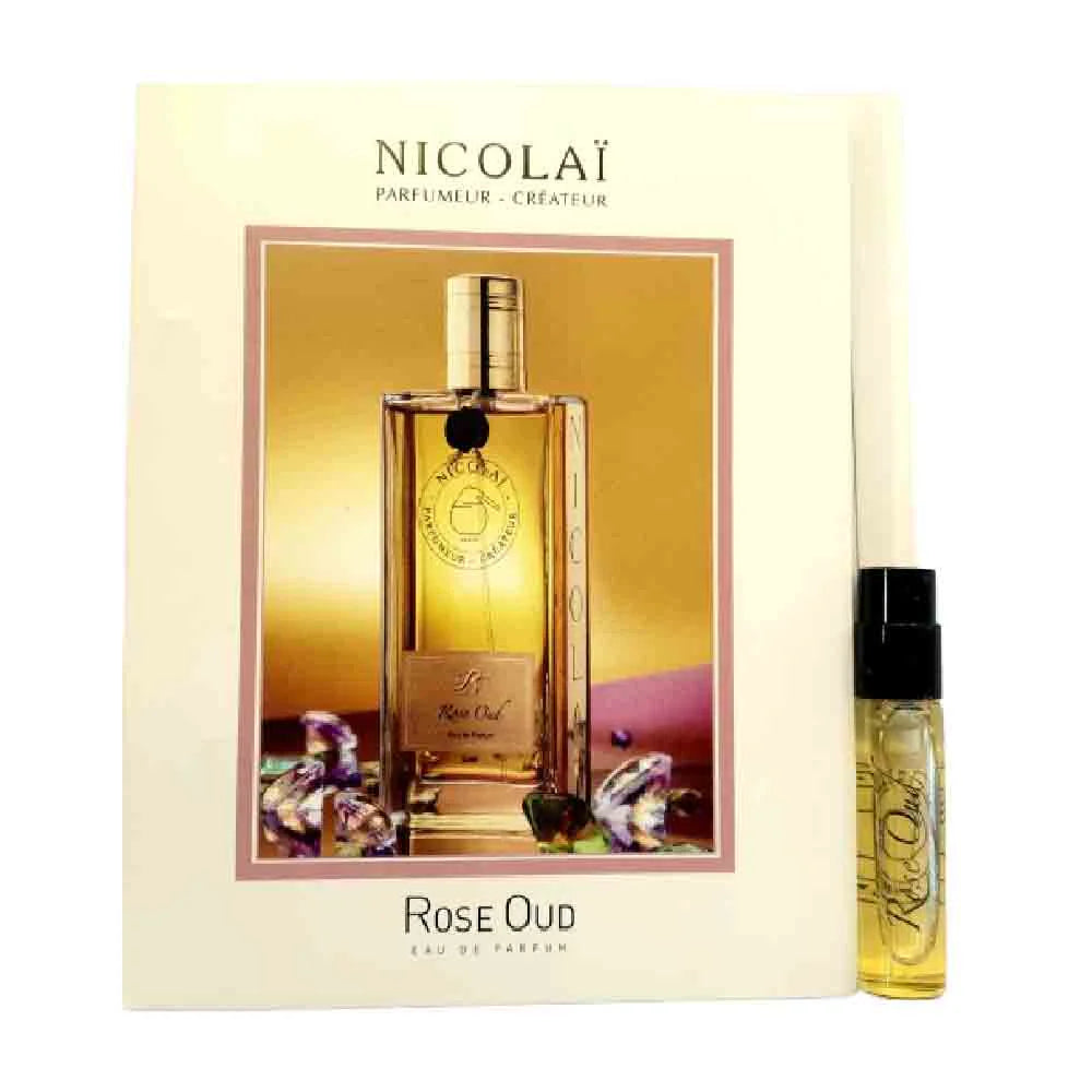 official parfumstaaltjes of Nicolai Rose Oud fragrance 1.8 ml 0,07 oz.